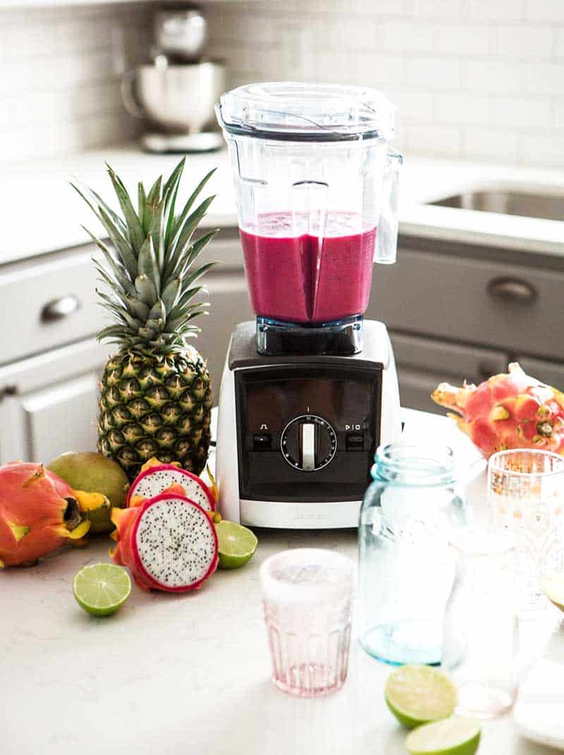 Tropical Pink Smoothie in a Vitamix