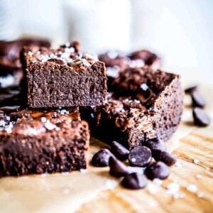 Platter of gluten free fudgy brownies