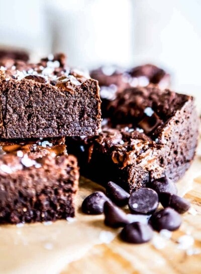 Platter of gluten free fudgy brownies