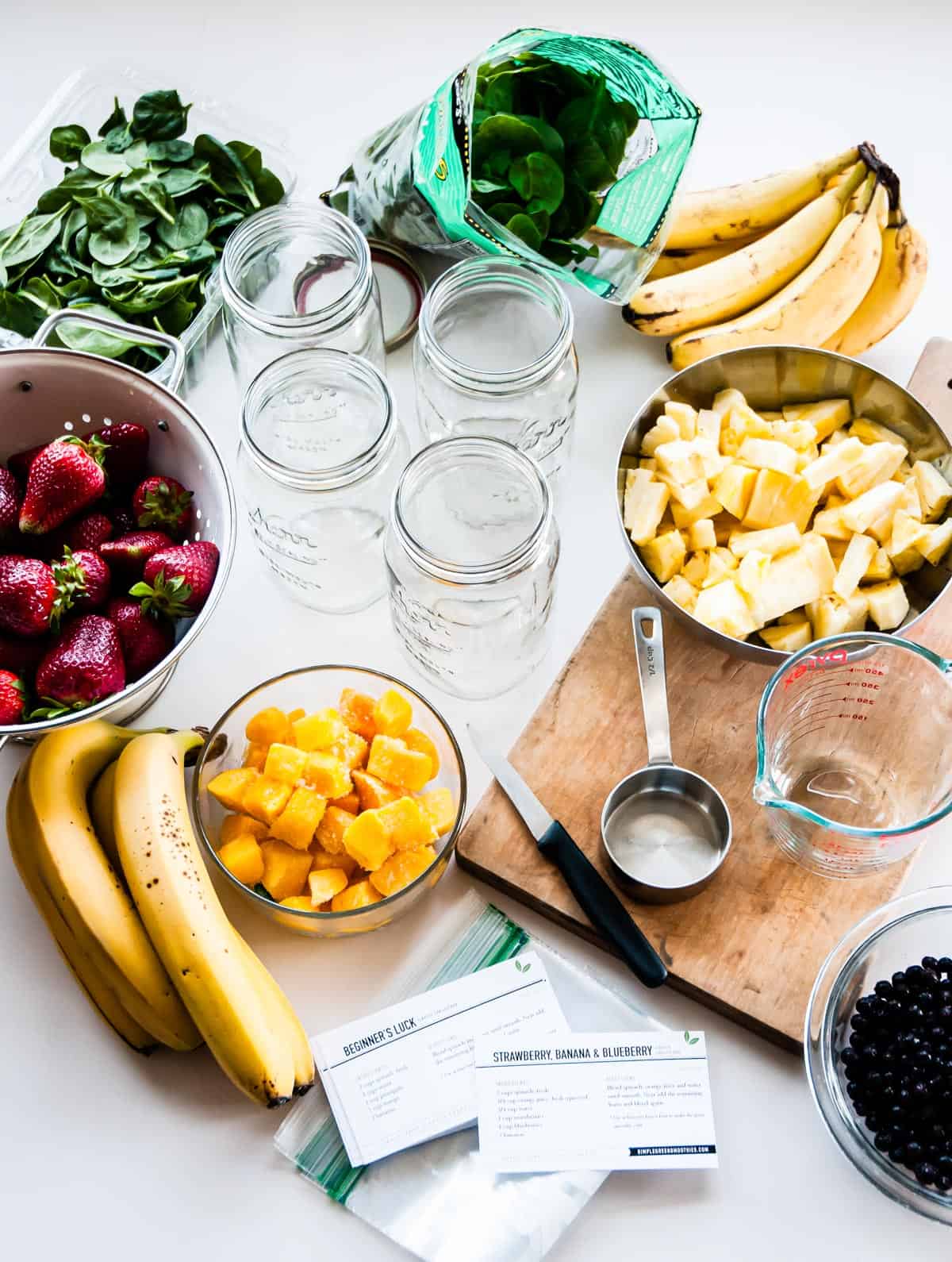 prepping smoothies