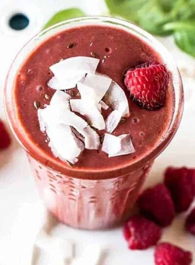 Raspberry smoothie recipe with greens